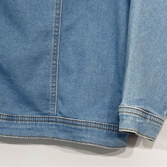 Disney | Girls Lt Wash Blue Denim Elsa Frozen Jean Jacket Snap Closure Size 10 - Picture 6 of 16